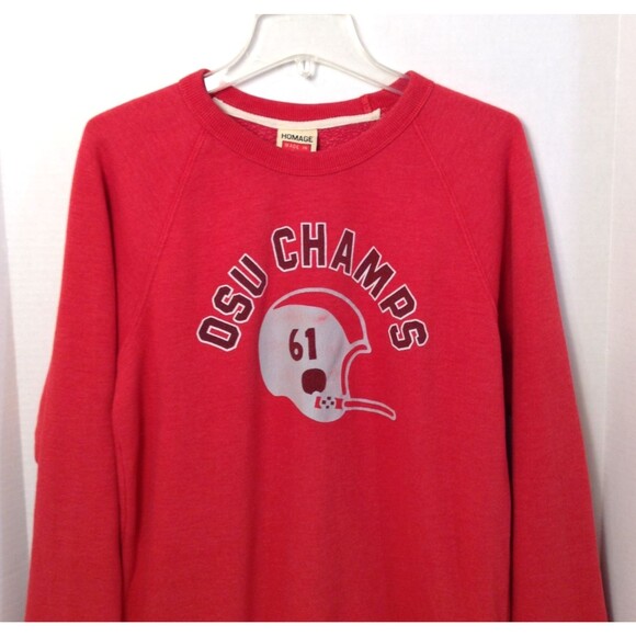 Vtg Ohio State Buckeyes Crewneck Sweatshirt Mn M Red Retro OSU Football Made USA - Picture 3 of 10